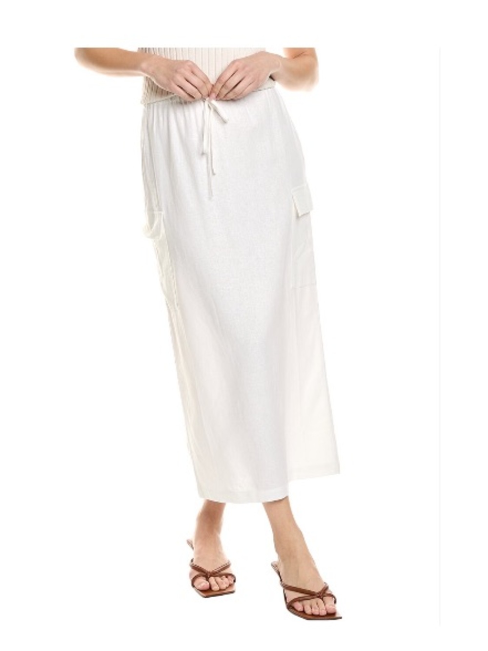 LNA White Linen Skirt